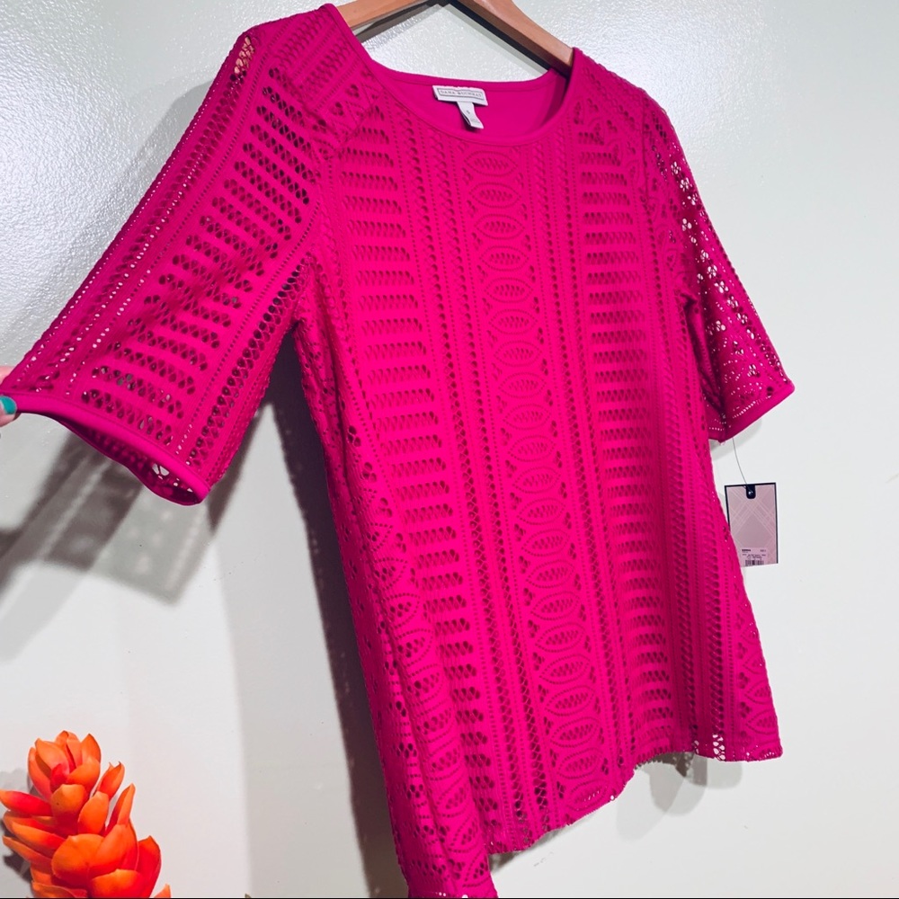 Brand New Dana Buchman Magenta Pink Lace Tops